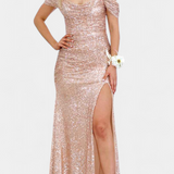 Molinas Vestido de Sirena Off Shoulder Lentejuelas Limitada