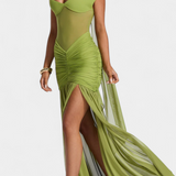 Therese Vestido Milk Silk Fruncido Esculpido Exclusivo