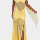 Therese Vestido Milk Silk Fruncido Esculpido Exclusivo