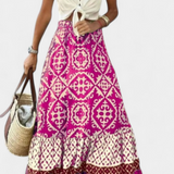 Isabel Falda Maxi Estampada Con Volante Verano Exclusiva