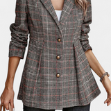 Calico Blazer Peplum Cuadros Colección Exclusiva Urbana