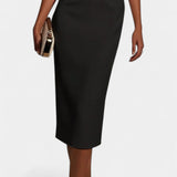 Reece Vestido Midi Con Perlas Cuello Redondo Exclusivo