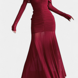Cornella Vestido Maxi Strapless Fruncidos Satinado Limitado