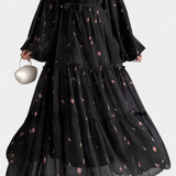 Tavira Vestido Floral de Manga Larga con Cinturón Exclusivo