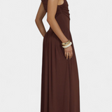 Maddy Vestido Maxi Sin Mangas Drapeado Lateral Exclusivo
