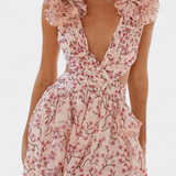 Zuleika Exclusivo Vestido de Chifón con Volantes Finos