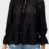Kayden Top Bohemio De Encaje Corte Fluido Exclusivo