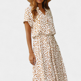 Rovena Vestido Midi Lunares Camisero Colección Exclusiva
