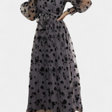 Iolanda Vestido Maxi de Encaje Floral Mangas Linterna Elite