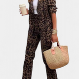 Nusa Conjunto Chaqueta Y Pantalón Leopardo Exclusivo