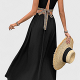 Sorina Vestido Midi Halter Cortes En Tela Ligera Exclusivo