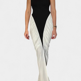 Ariana Vestido Midi Bicolor Con Plisado Edición Limitada