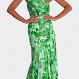 Reya Vestido Asimétrico Un Hombro Estampado Floral Premium