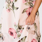 Tameka Vestido Gasa Fluida Pétalos Colección Privada