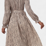 Evabeth Vestido Midi Plisado Leopardo Edicion Limitada