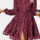 Soreia Vestido Camisero Botones Manga Texturizada Exclusivo