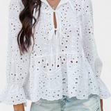 Kayden Top Bohemio De Encaje Corte Fluido Exclusivo