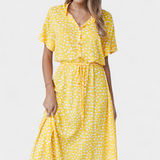 Rovena Vestido Midi Lunares Camisero Colección Exclusiva