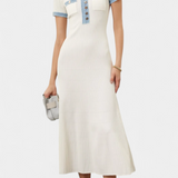 Alexia Vestido Midi Punto Ribete Colección Luxe Exclusiva