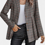 Calico Blazer Peplum Cuadros Colección Exclusiva Urbana
