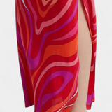 Valera Vestido Largo Tela Brillante Remolino Limitada