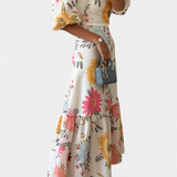 Kacey Vestido Midi Algodón Estampado Floral Exclusiva