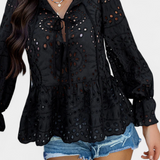 Kayden Top Bohemio De Encaje Corte Fluido Exclusivo