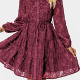 Soreia Vestido Camisero Botones Manga Texturizada Exclusivo