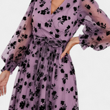 Iolanda Vestido Maxi de Encaje Floral Mangas Linterna Elite