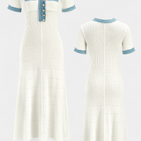 Alexia Vestido Midi Punto Ribete Colección Luxe Exclusiva
