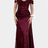 Molinas Vestido de Sirena Off Shoulder Lentejuelas Limitada