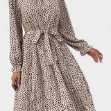Evabeth Vestido Midi Plisado Leopardo Edicion Limitada