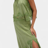 Coralena Conjunto Falda Midi Encaje Premium Exclusiva