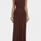 Maddy Vestido Maxi Sin Mangas Drapeado Lateral Exclusivo