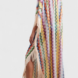 Imelda Kaftán Crochet Con Flecos Decorativos De Colección