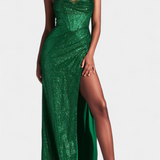 Armoni Vestido Sirena Con Corpiño Espagueti Satén Exclusivo
