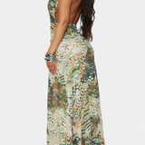 Zephyra Vestido Maxi Halter de Encaje Colección Exclusiva