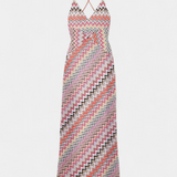 Francia Vestido Largo Multicolor Hilos Metálicos Exclusiva