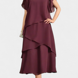 Cornelia Vestido de Chiffon Silueta Flotante Exclusivo