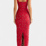 Vasanta Vestido Largo Festivo Seda Con Tirantes Lazo Privada