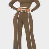 Krystelle Conjunto Off Shoulder Pantalón Recto Exclusivo