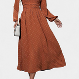 Faela Vestido Midi Oficina Lunares Suizos Exclusiva