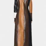Norelle Trench Abrigo De Cuero Patchwork Edición Limitada