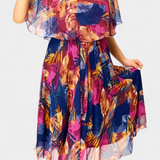 Ellerie Vestido Tropical Fluido Exclusivo Estampado