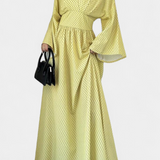 Anelia Vestido Maxi Geométrico Tejido Premium Exclusivo