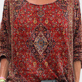 Omari Blusa Holgada Estampado Bohemio Retro Exclusiva