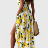Huda Vestido Maxi Estampado Limón Colección Limitada