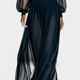 Aurelia Vestido Maxi De GasaPlisada Con Detalles Exclusivos