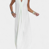 Felisa Vestido Maxi Sin Mangas Crepé Liso Exclusiva