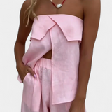 Oriana Conjunto Strapless Colección Exclusivo Falda Abierta